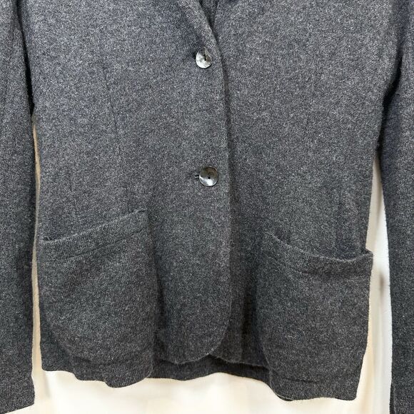 McDuff Sweater Women’s Small Gray Wool Cashmere Blend Cardigan Office Classic - Picture 4 of 11